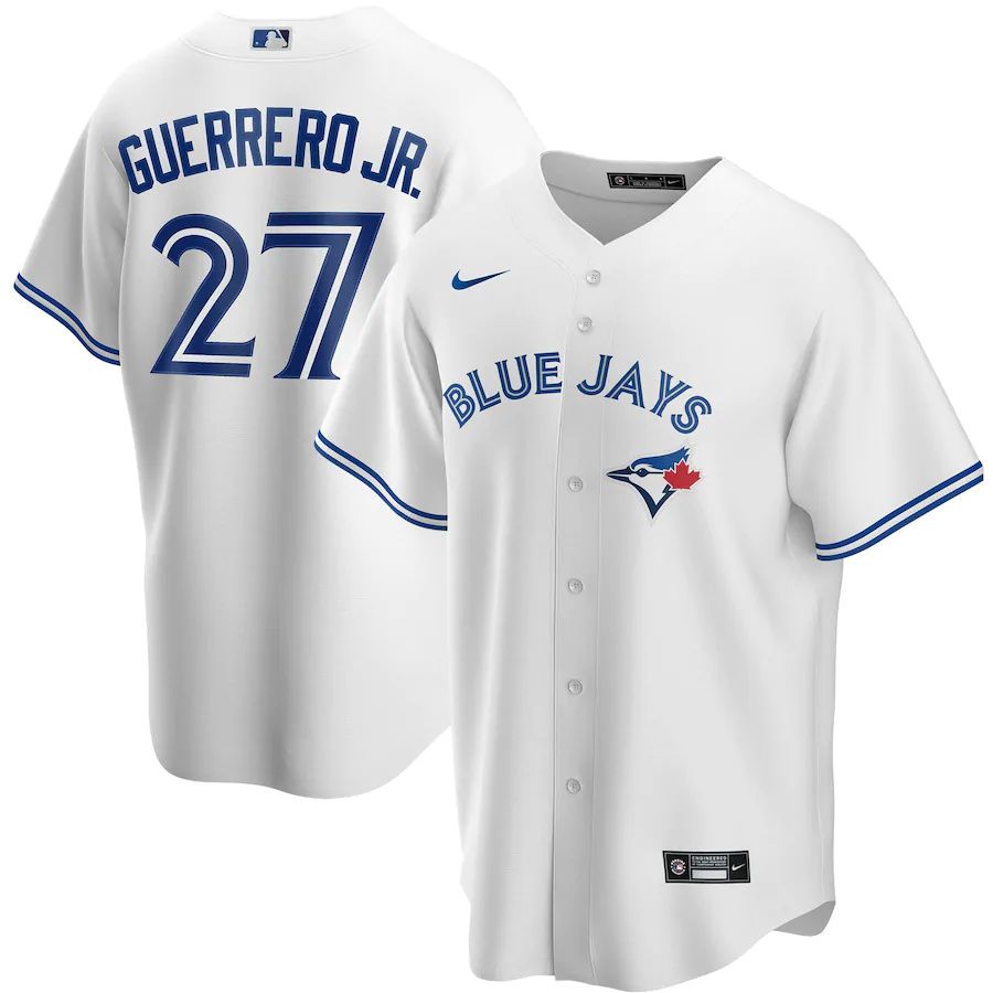 Mens Toronto Blue Jays 27 Vladimir Guerrero Jr. Nike White Home Replica Player Name MLB Jerseys